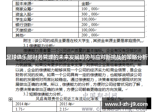 足球俱乐部财务管理的未来发展趋势与应对新挑战的策略分析 足球俱乐部财务管理的未来发展趋势与应对新挑战的策略分析